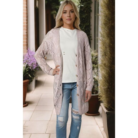 Azura Exchange  Hollow-out Knit Cardigan - Picture 5 of 8